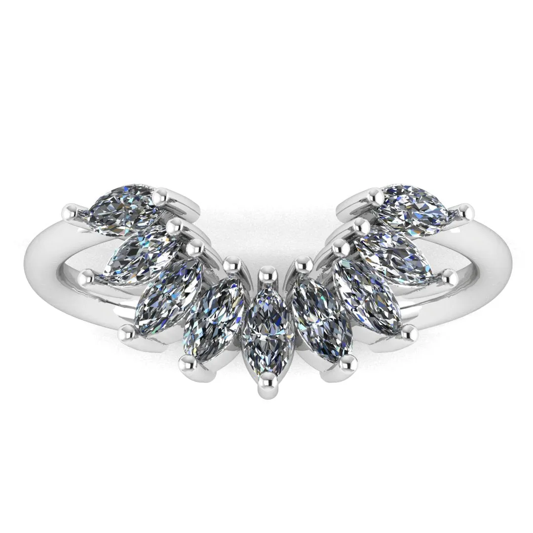 "Irena" Petal Marquise Cut 1.00ct Diamond U Shaped Eternity Ring ET13