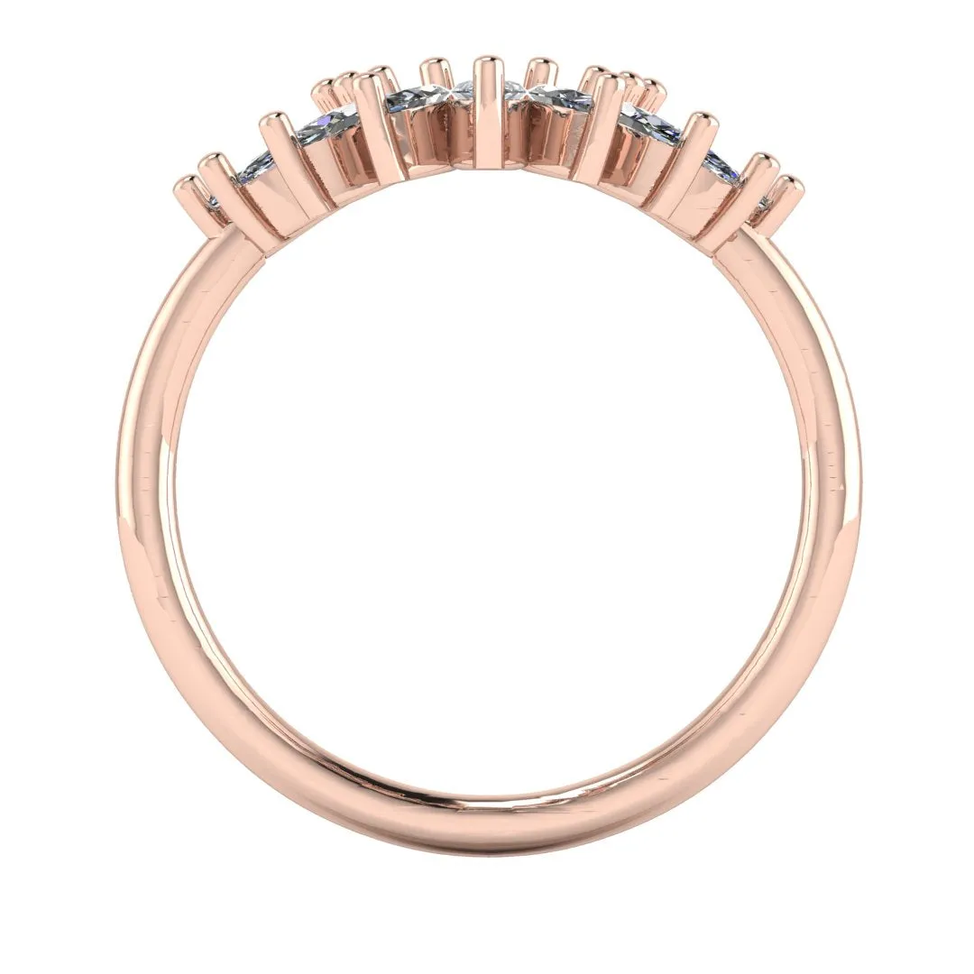 "Irena" Petal Marquise Cut 1.00ct Diamond U Shaped Eternity Ring ET13