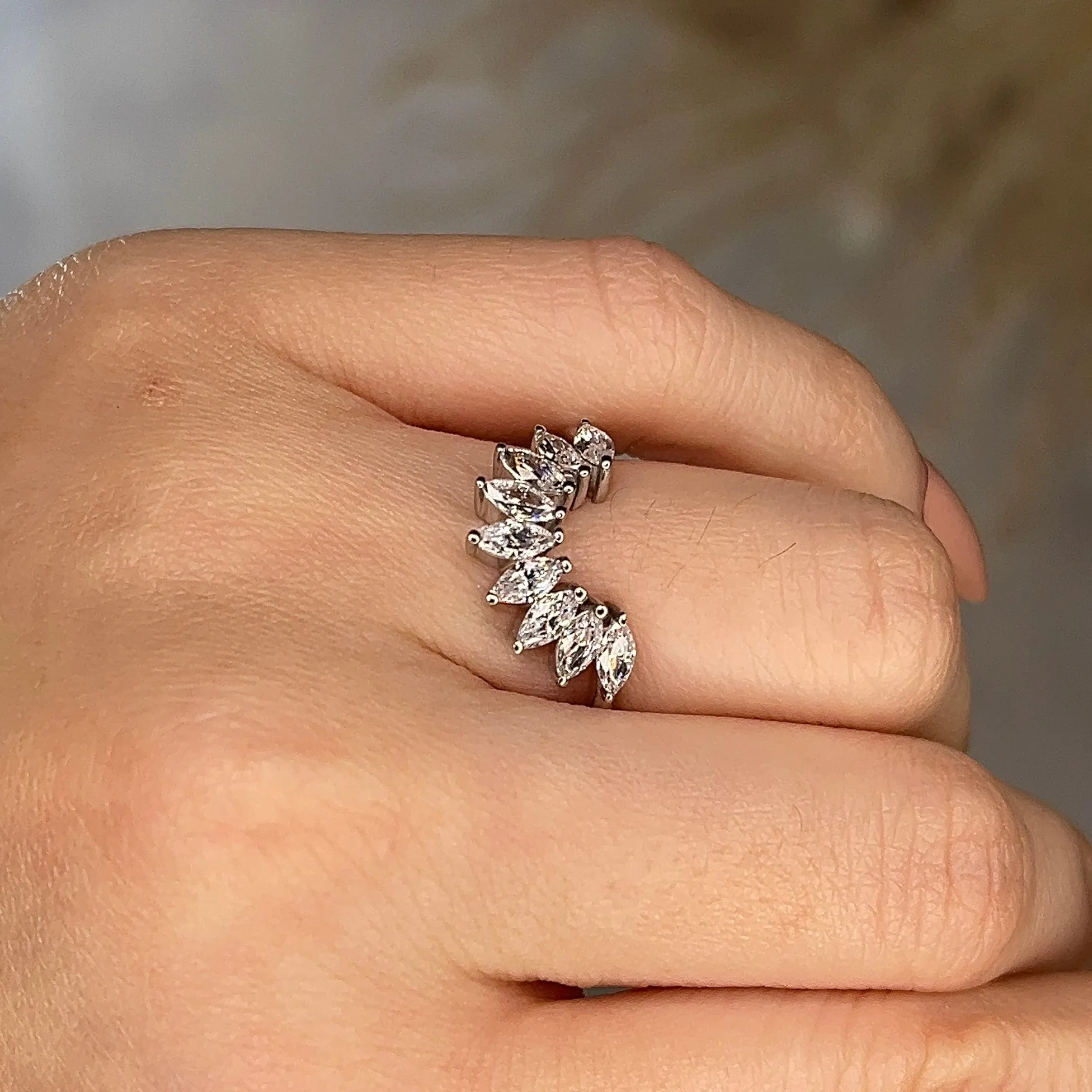 "Irena" Petal Marquise Cut 1.00ct Diamond U Shaped Eternity Ring ET13