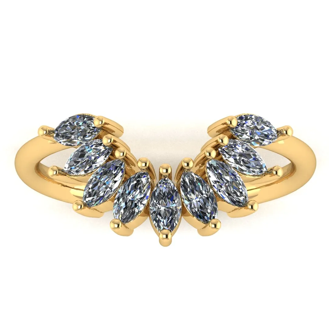 "Irena" Petal Marquise Cut 1.00ct Diamond U Shaped Eternity Ring ET13