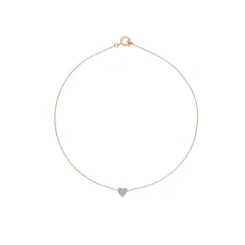 Rose Gold Endless Heart Necklace with Pavé Diamonds