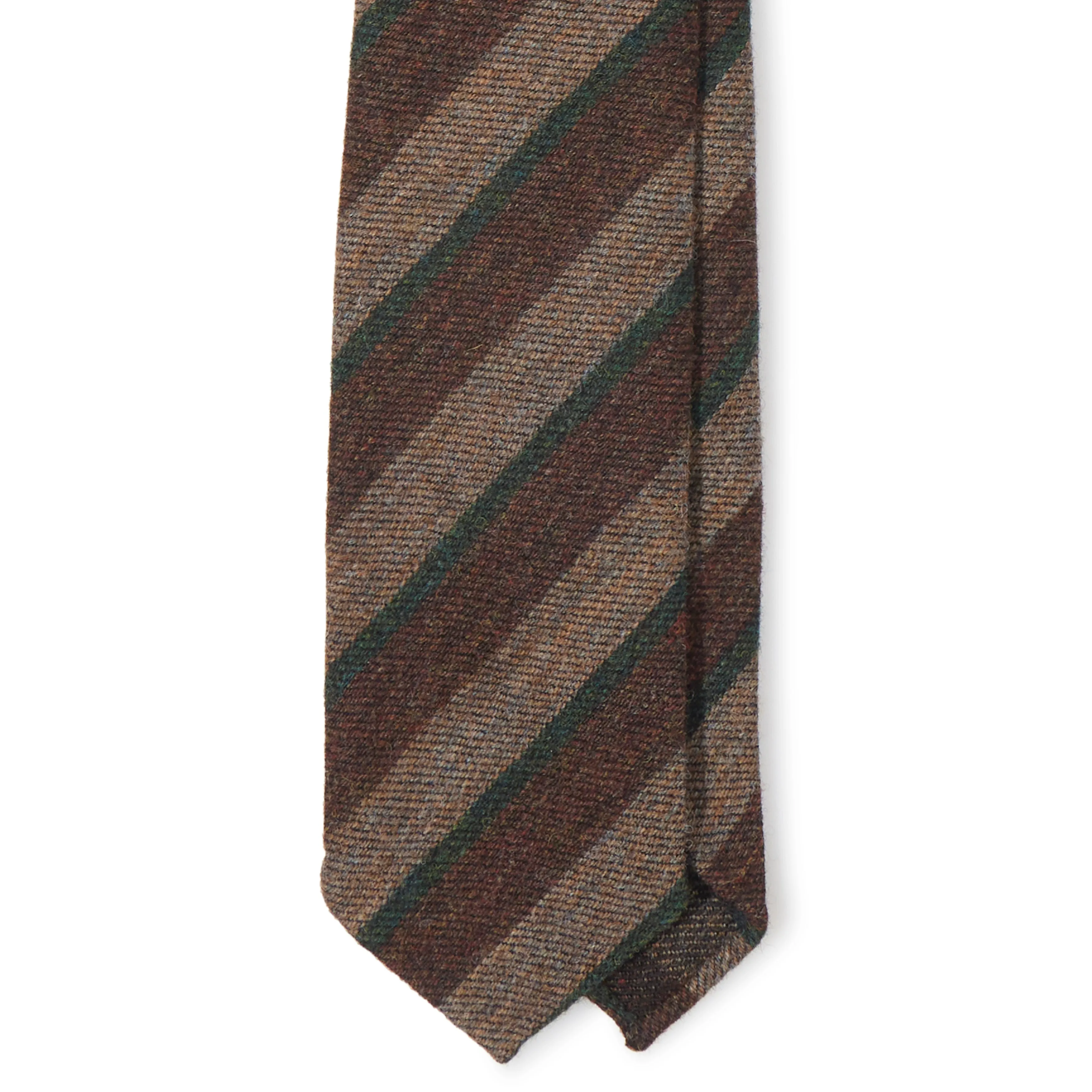 Rustic Wool Thick Sandwich Stripe Hand-rolled Tie