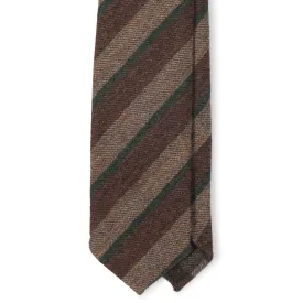Rustic Wool Thick Sandwich Stripe Hand-rolled Tie