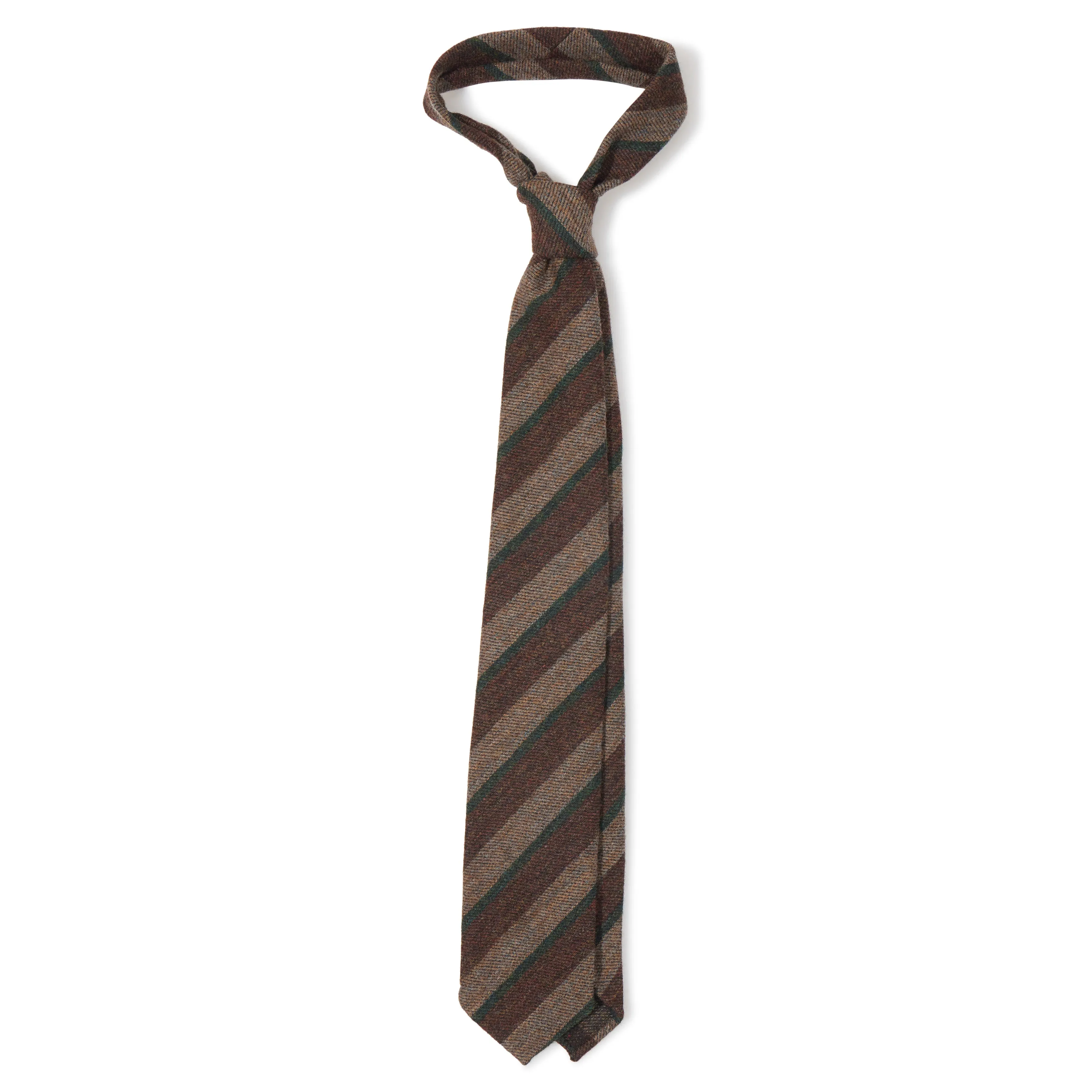Rustic Wool Thick Sandwich Stripe Hand-rolled Tie