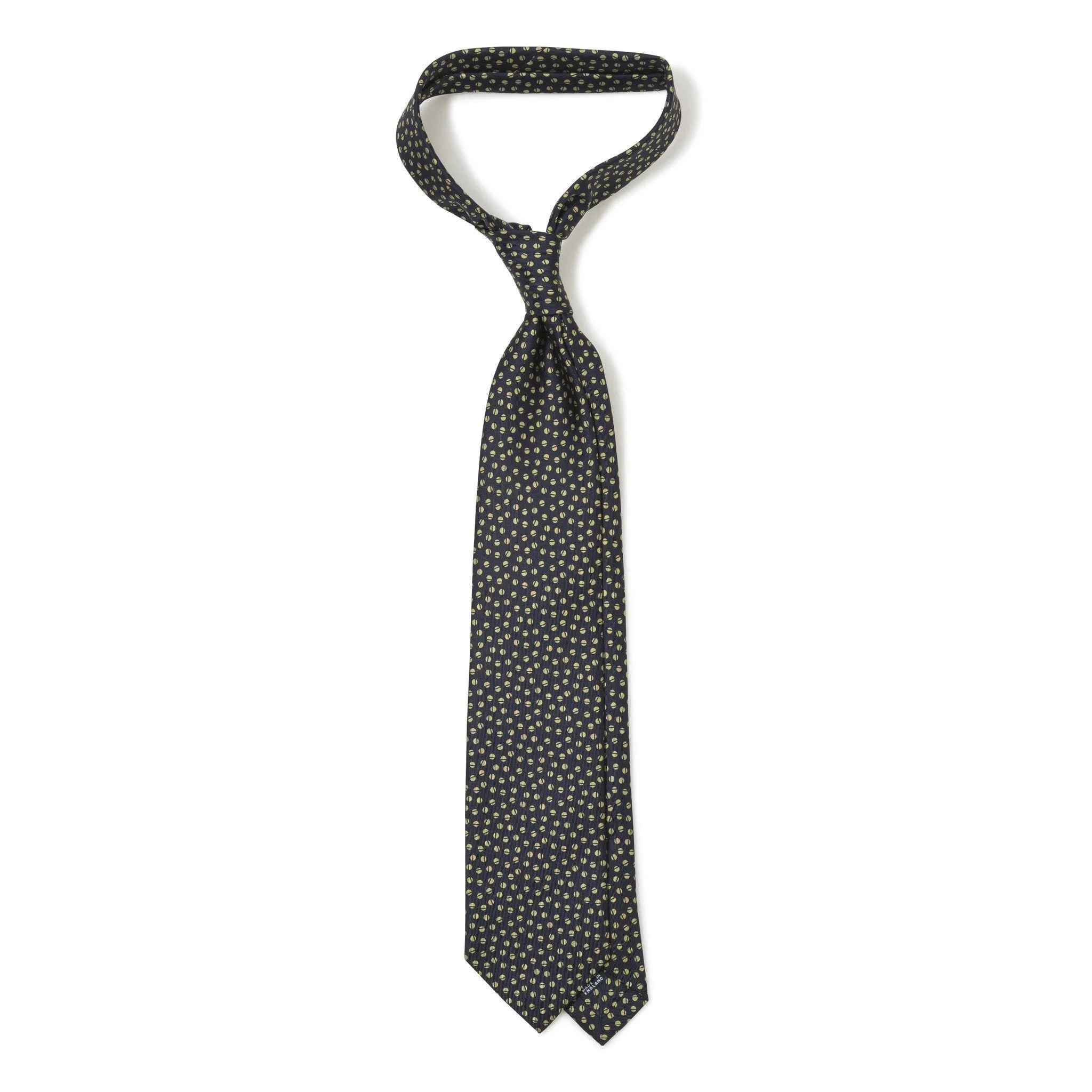 Silk Foulard Split Circle Print Tie
