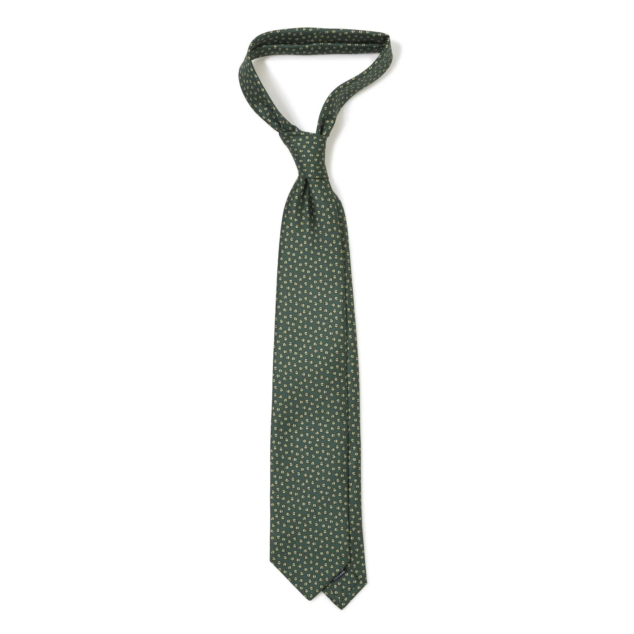 Silk Foulard Split Circle Print Tie