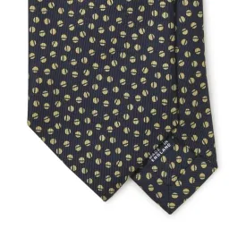 Silk Foulard Split Circle Print Tie