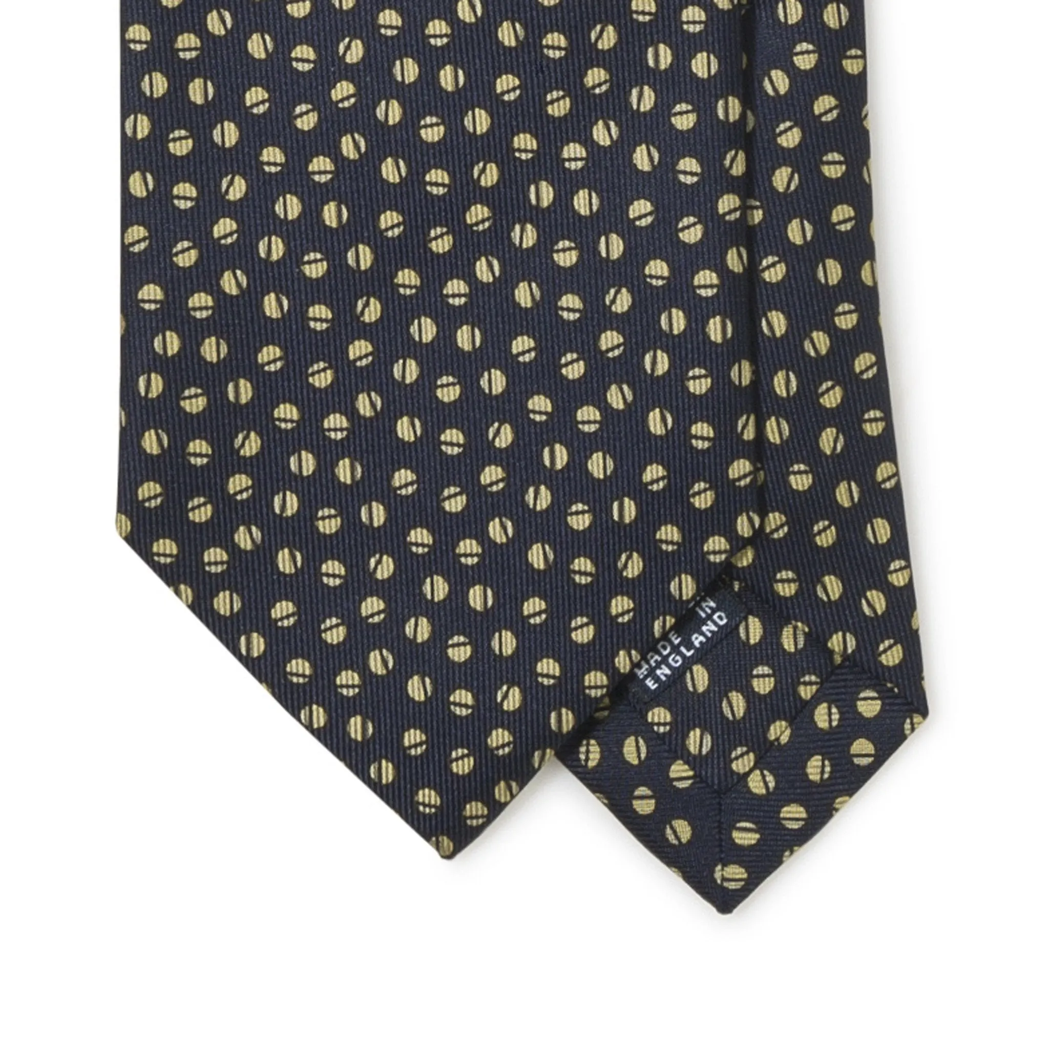 Silk Foulard Split Circle Print Tie