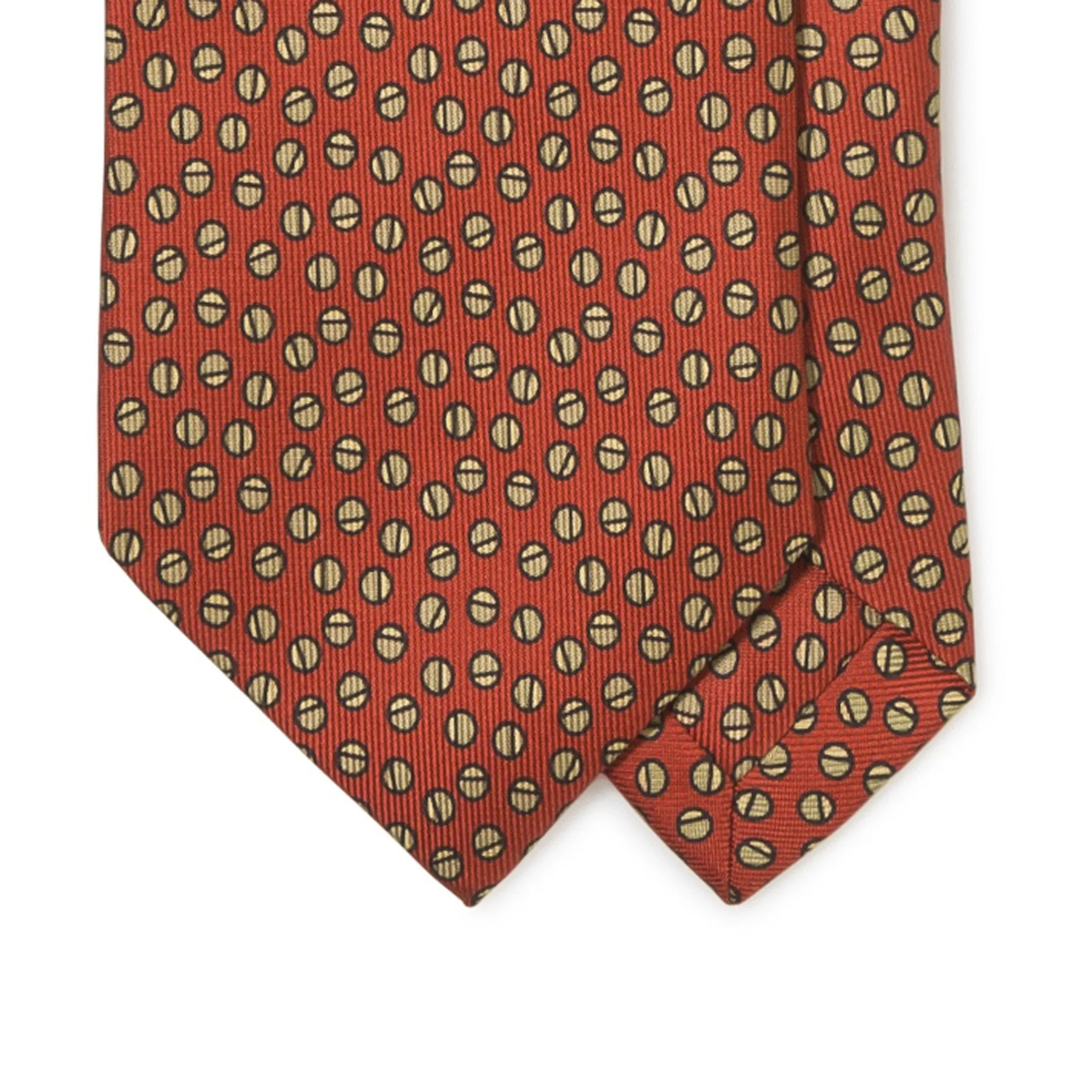 Silk Foulard Split Circle Print Tie