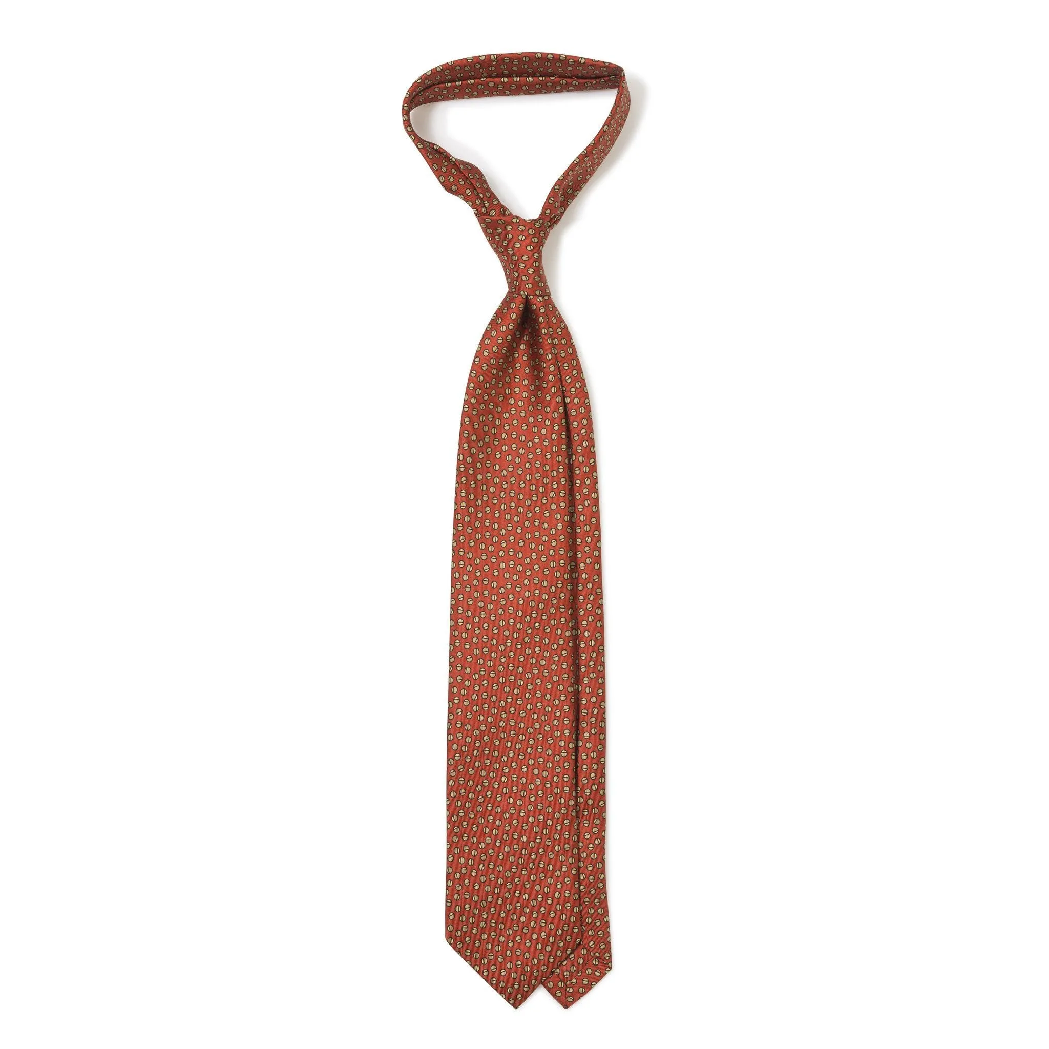 Silk Foulard Split Circle Print Tie