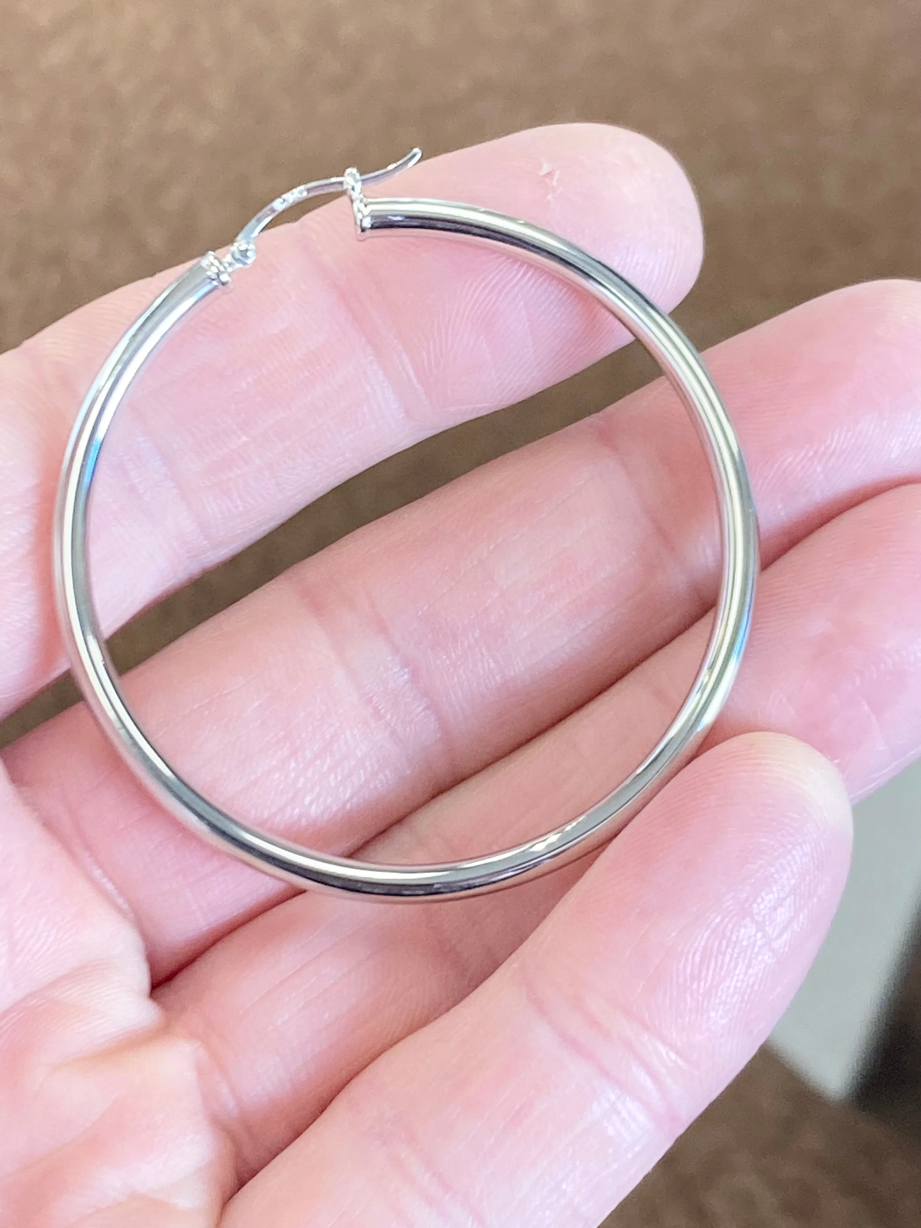 Silver Big Hoop Earrings