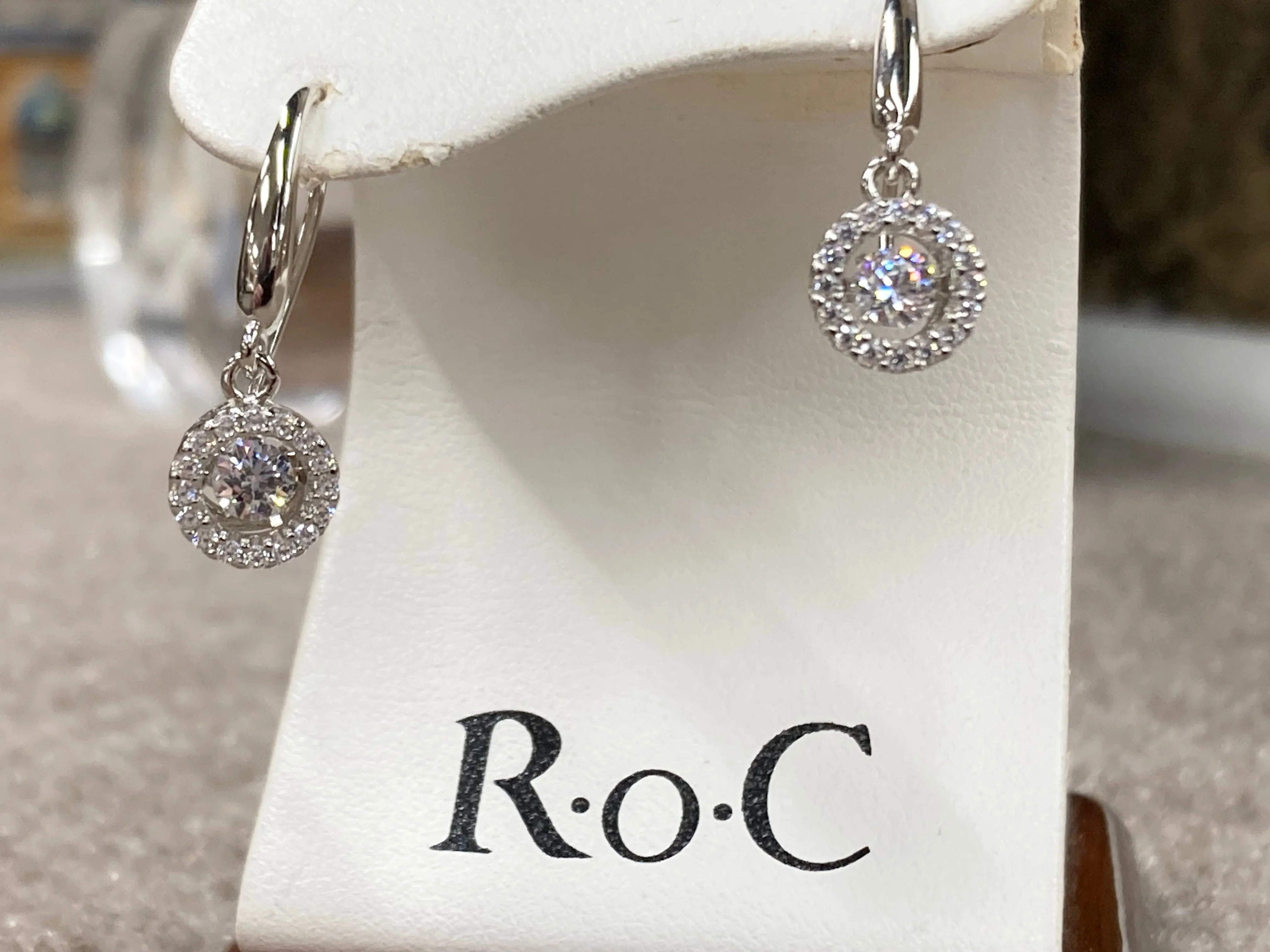 Silver Swarovski Zirconia Dangle Earrings