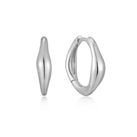 Silver Wave Hoop Earrings