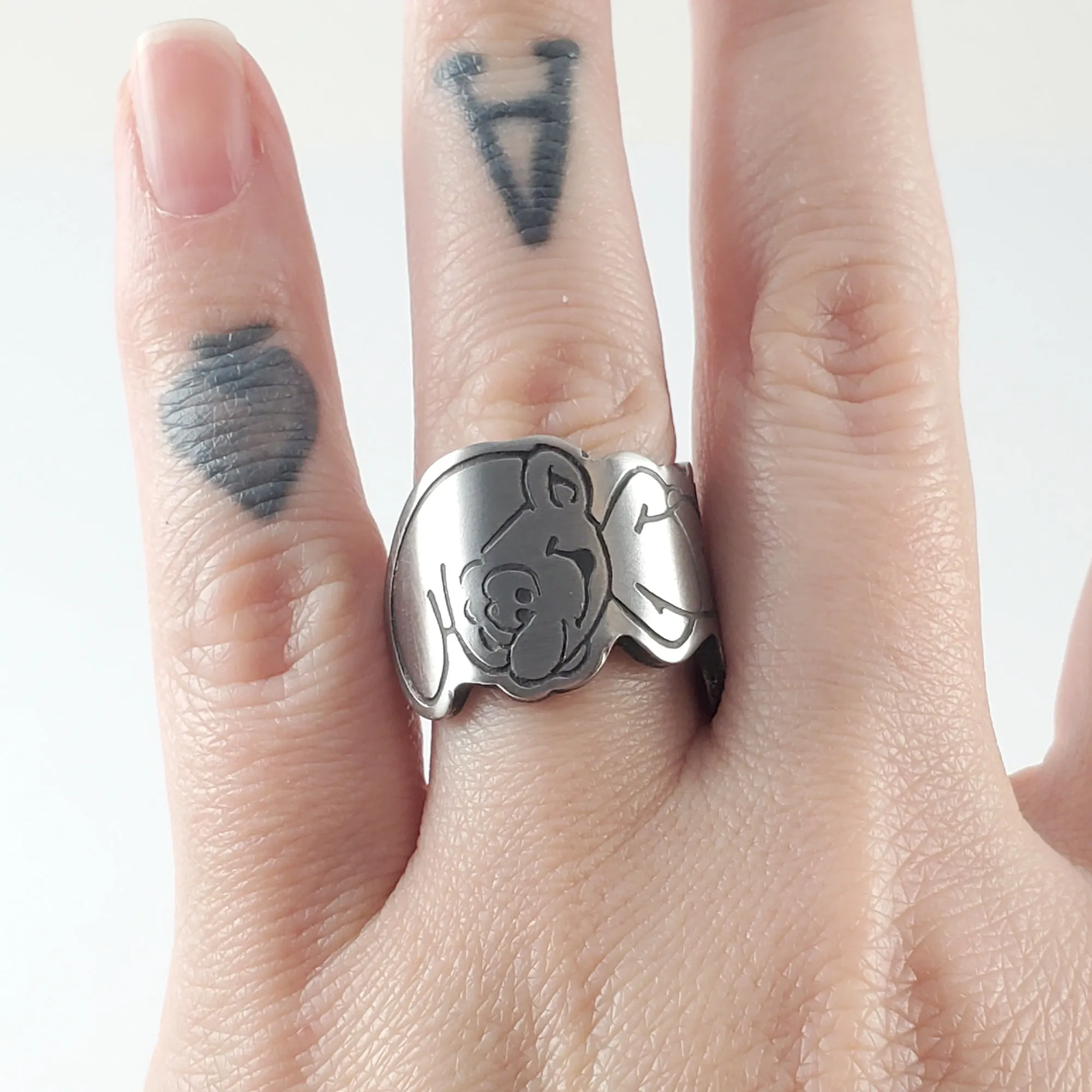 Smurfs Peyo Stainless Steel Spoon Ring