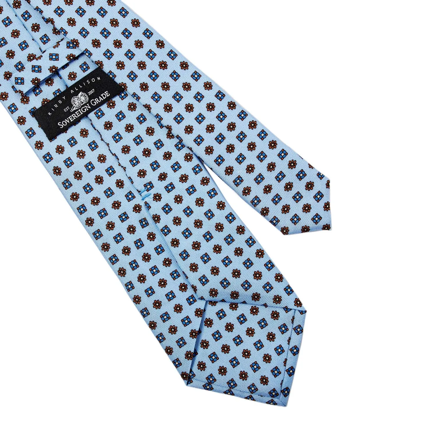 Sovereign Grade Baby Blue Floral 25oz Silk Hopsack Tie (150x8.5 cm)