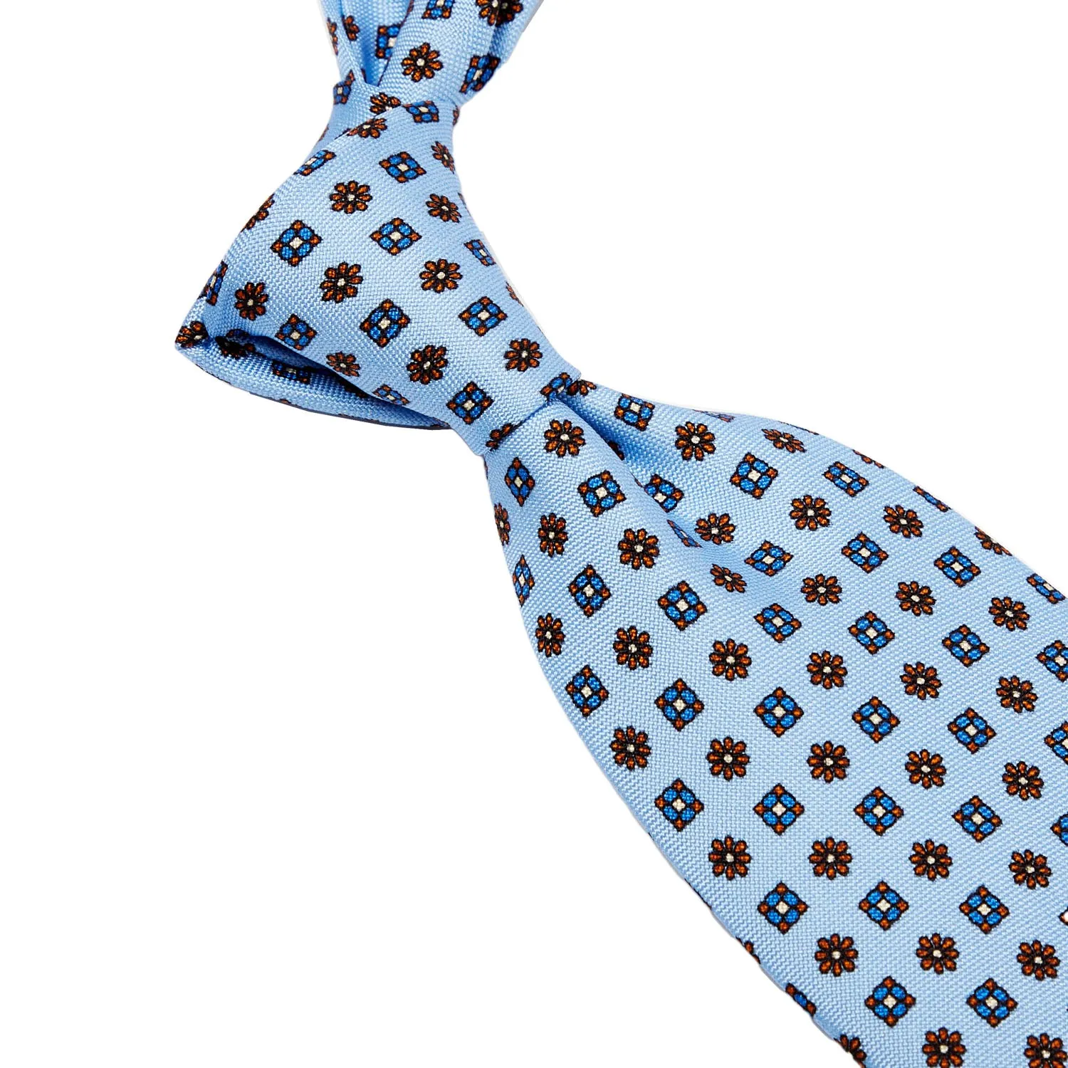 Sovereign Grade Baby Blue Floral 25oz Silk Hopsack Tie (150x8.5 cm)