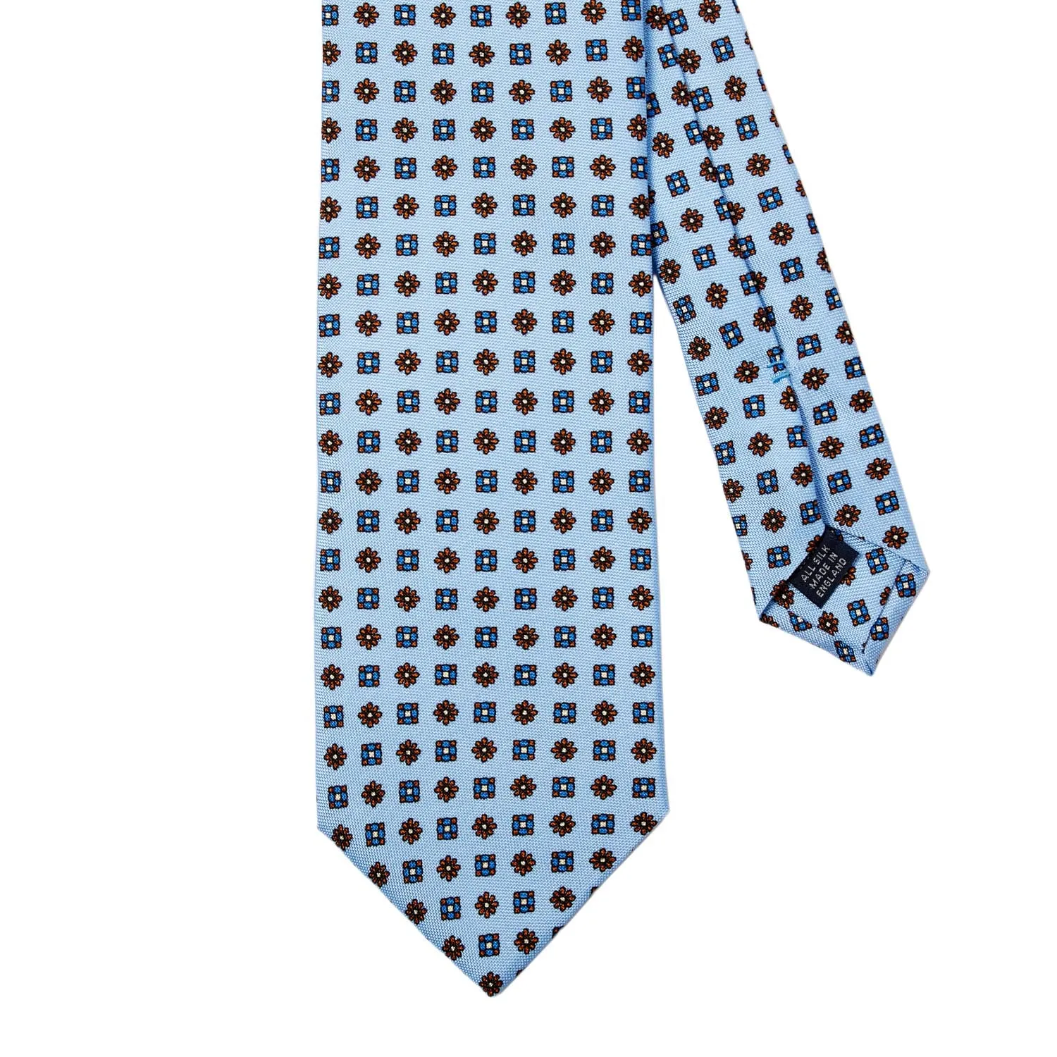Sovereign Grade Baby Blue Floral 25oz Silk Hopsack Tie (150x8.5 cm)
