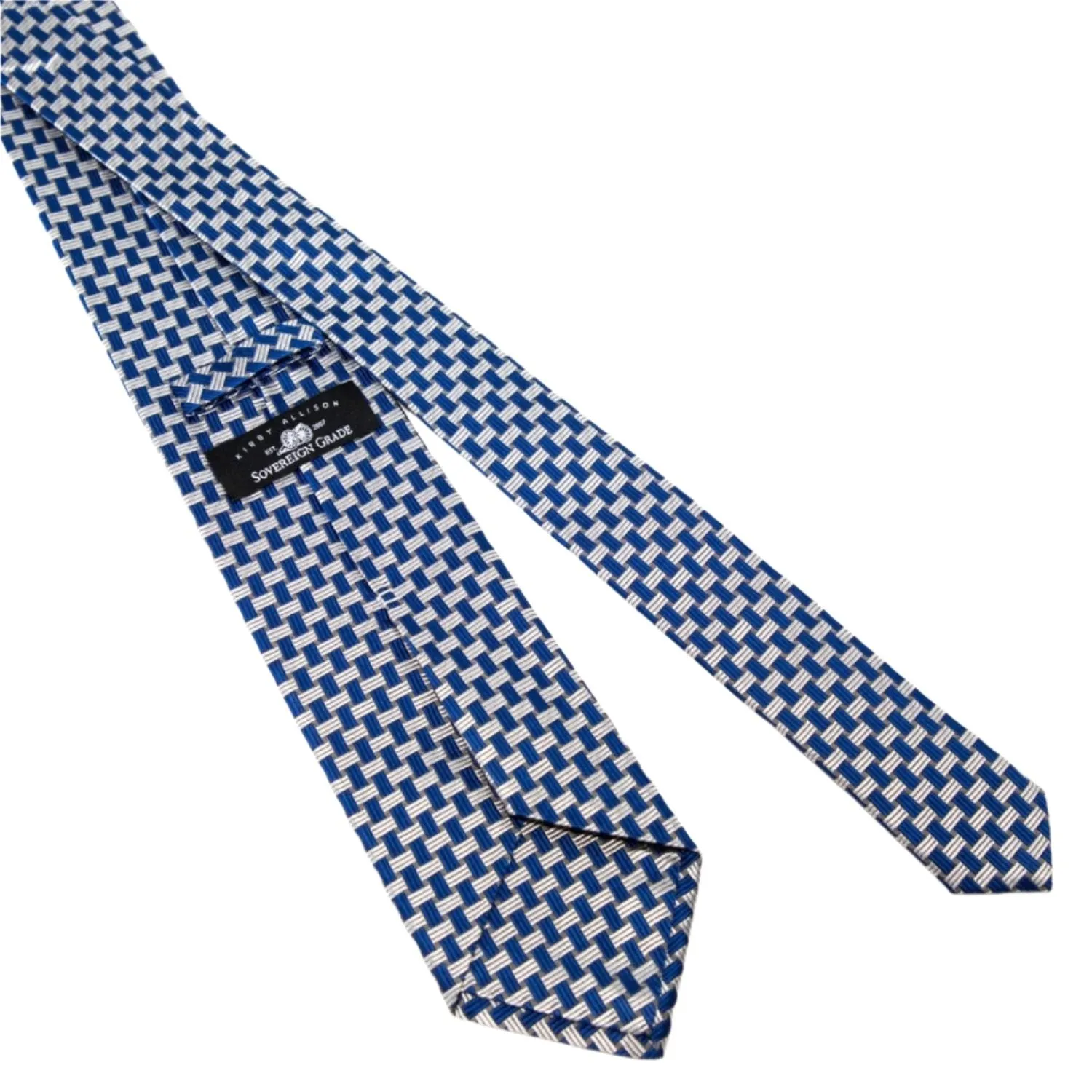 Sovereign Grade Blue Basket Weave Silk Tie