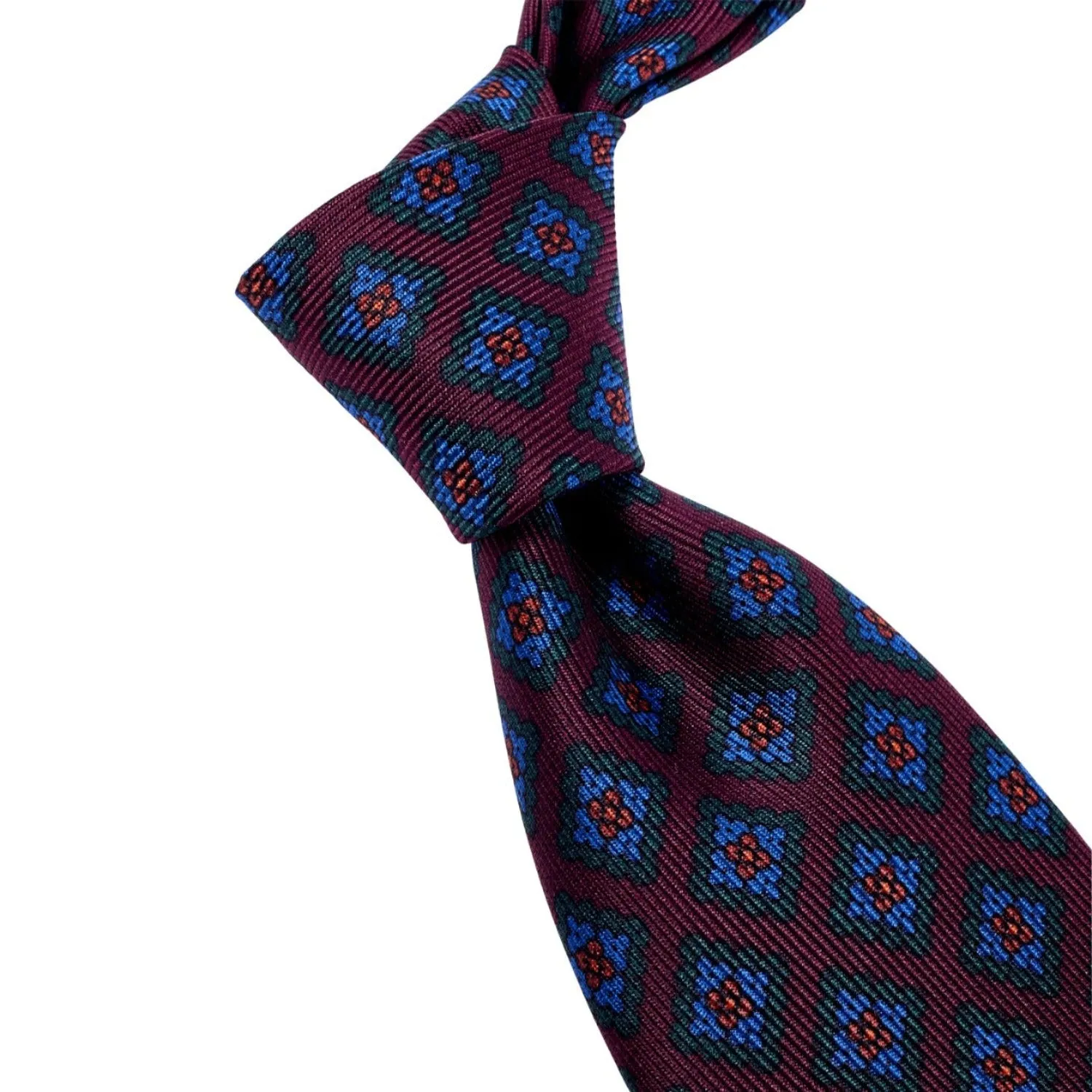 Sovereign Grade Burgundy Diamond Ancient Madder Silk Tie