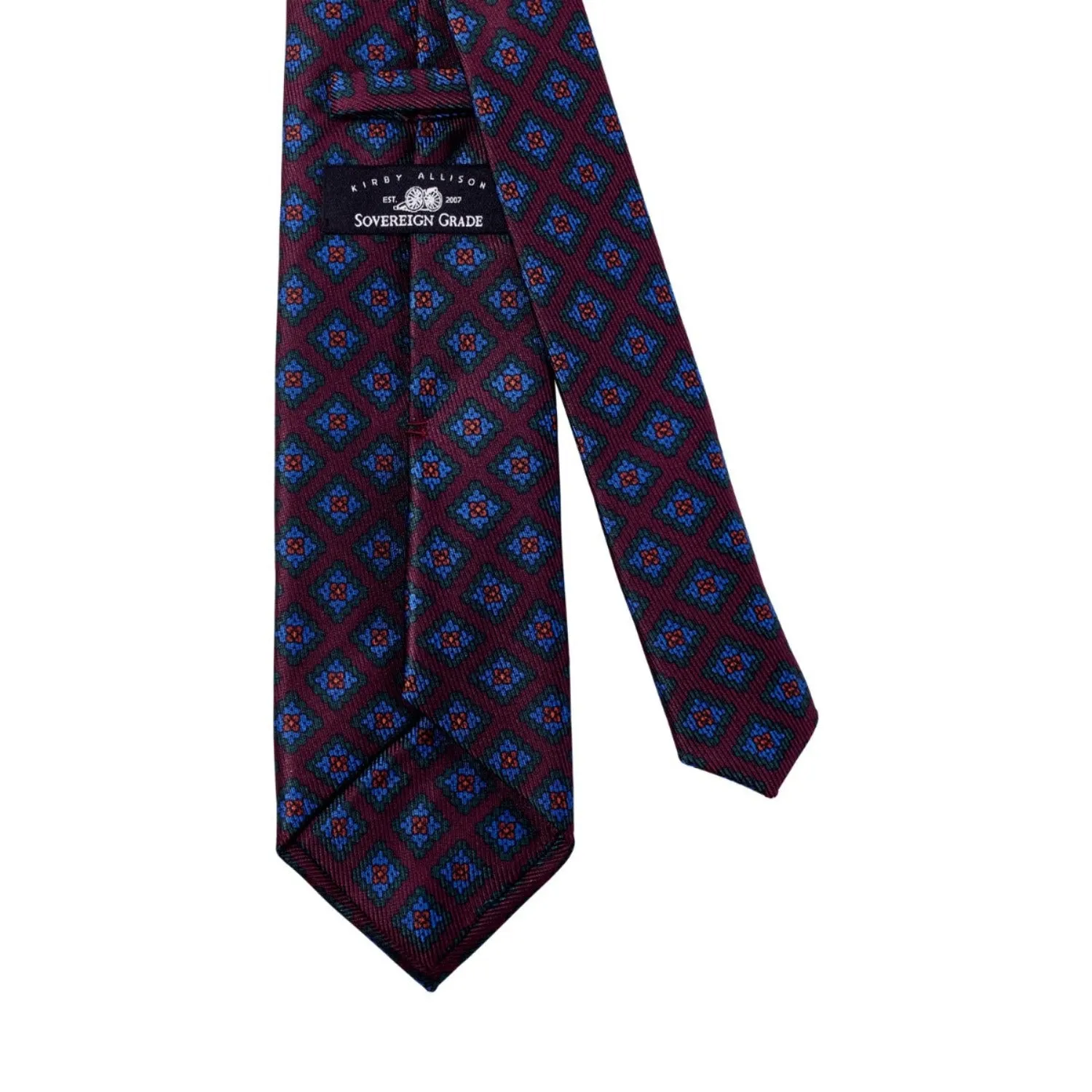 Sovereign Grade Burgundy Diamond Ancient Madder Silk Tie