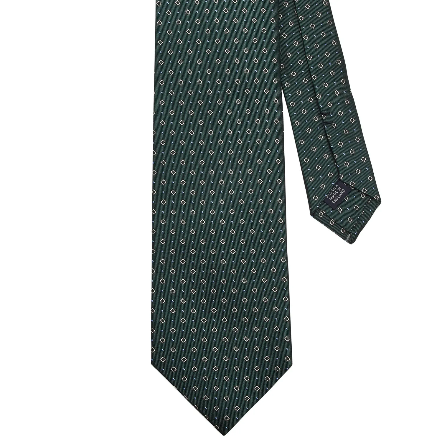 Sovereign Grade Forest Green Alternating Square Dot Jacquard Tie