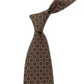 Sovereign Grade Green/Tan Floral Medallion Ancient Madder Tie