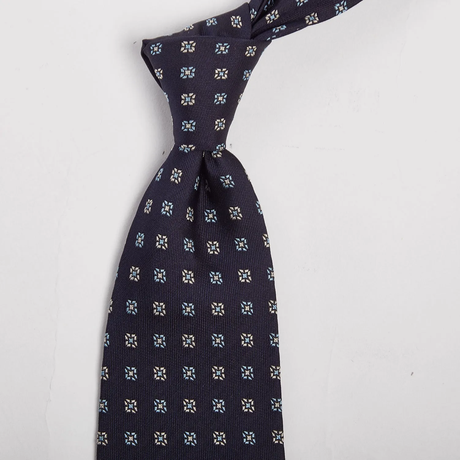 Sovereign Grade Midnight Blue Square Floral Jacquard Tie