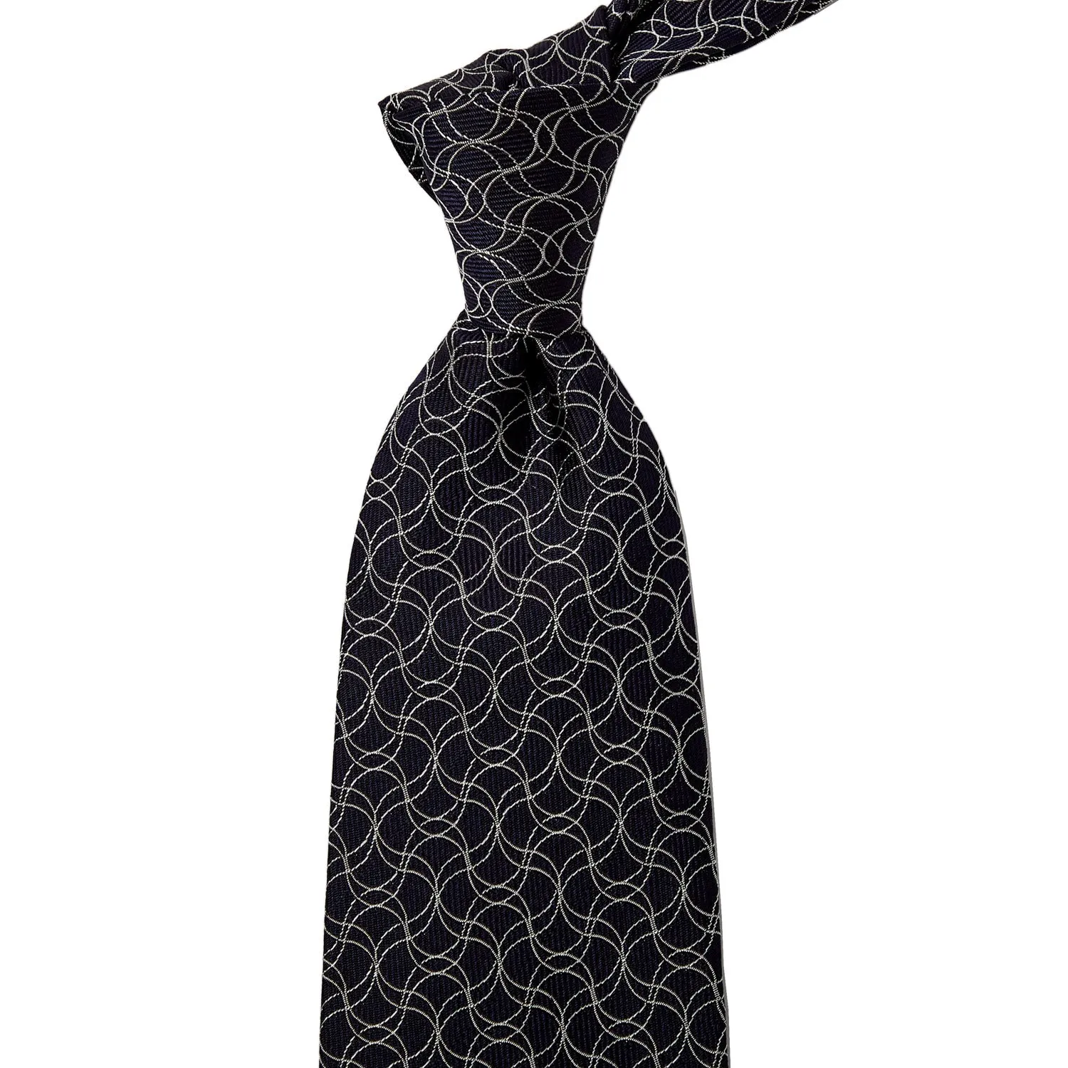 Sovereign Grade Navy and White Swirl Jacquard Tie