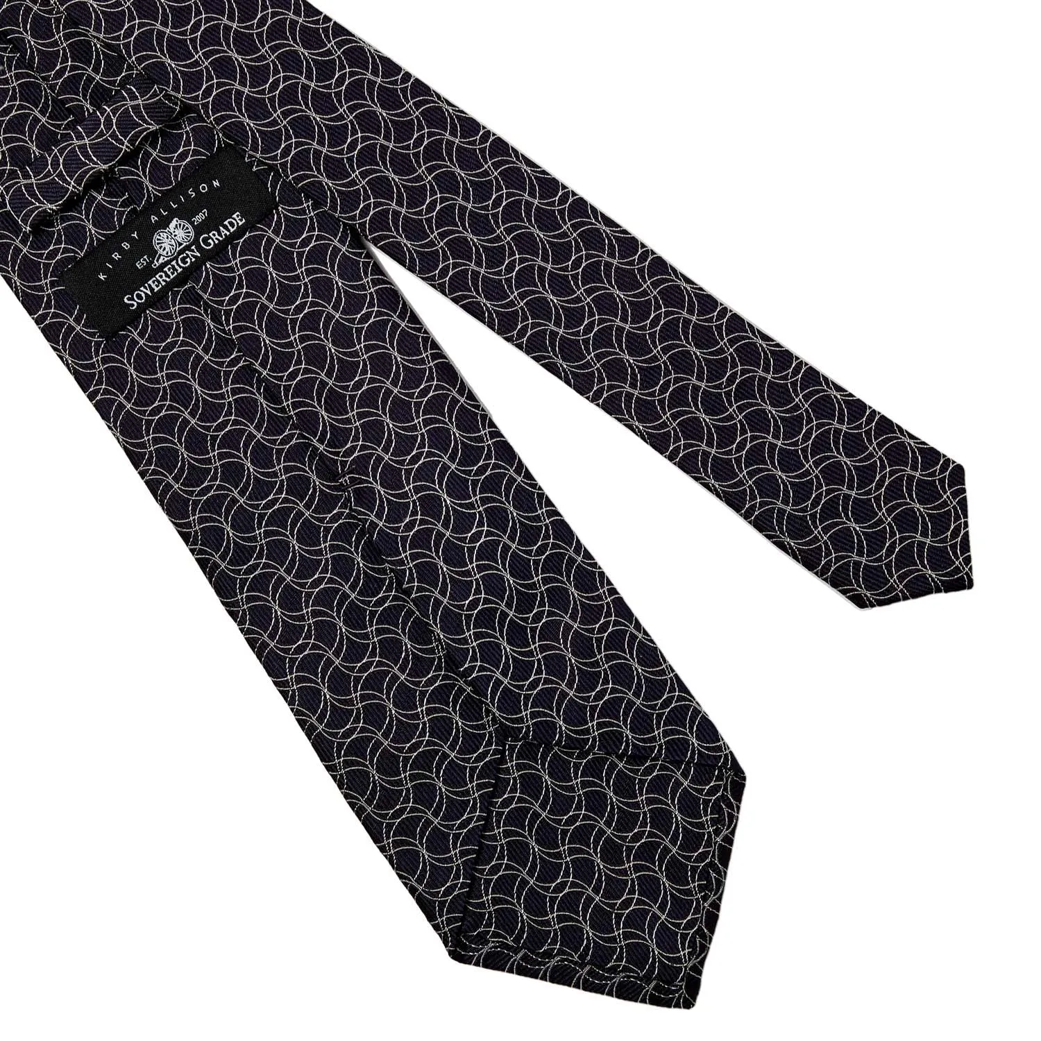 Sovereign Grade Navy and White Swirl Jacquard Tie