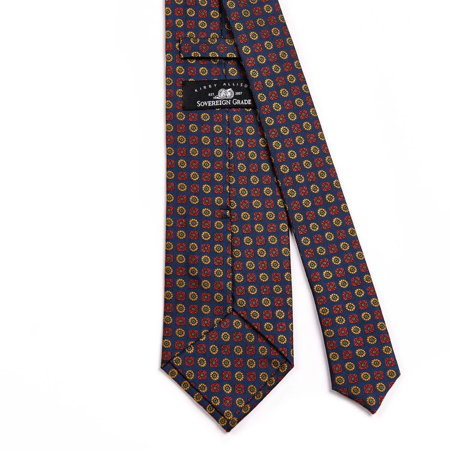 Elegant Navy Floral Jacquard Tie - Sovereign Grade, 150 cm