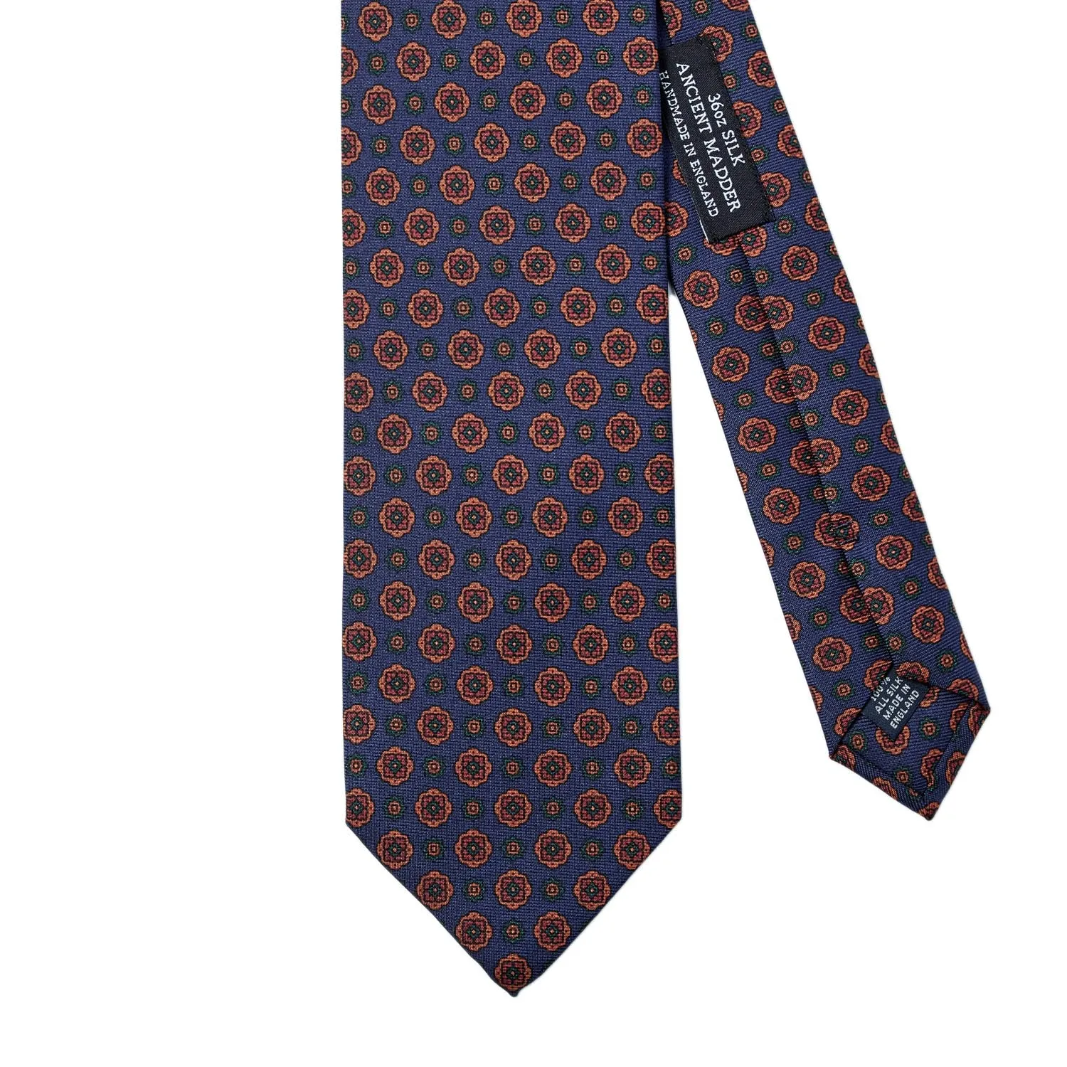 Sovereign Grade Navy Geometric Floral Ancient Madder Tie (150x8.5 cm)
