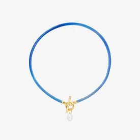 Splash Pearl Collar Necklace - Blue & 18kt Gold Vermeil