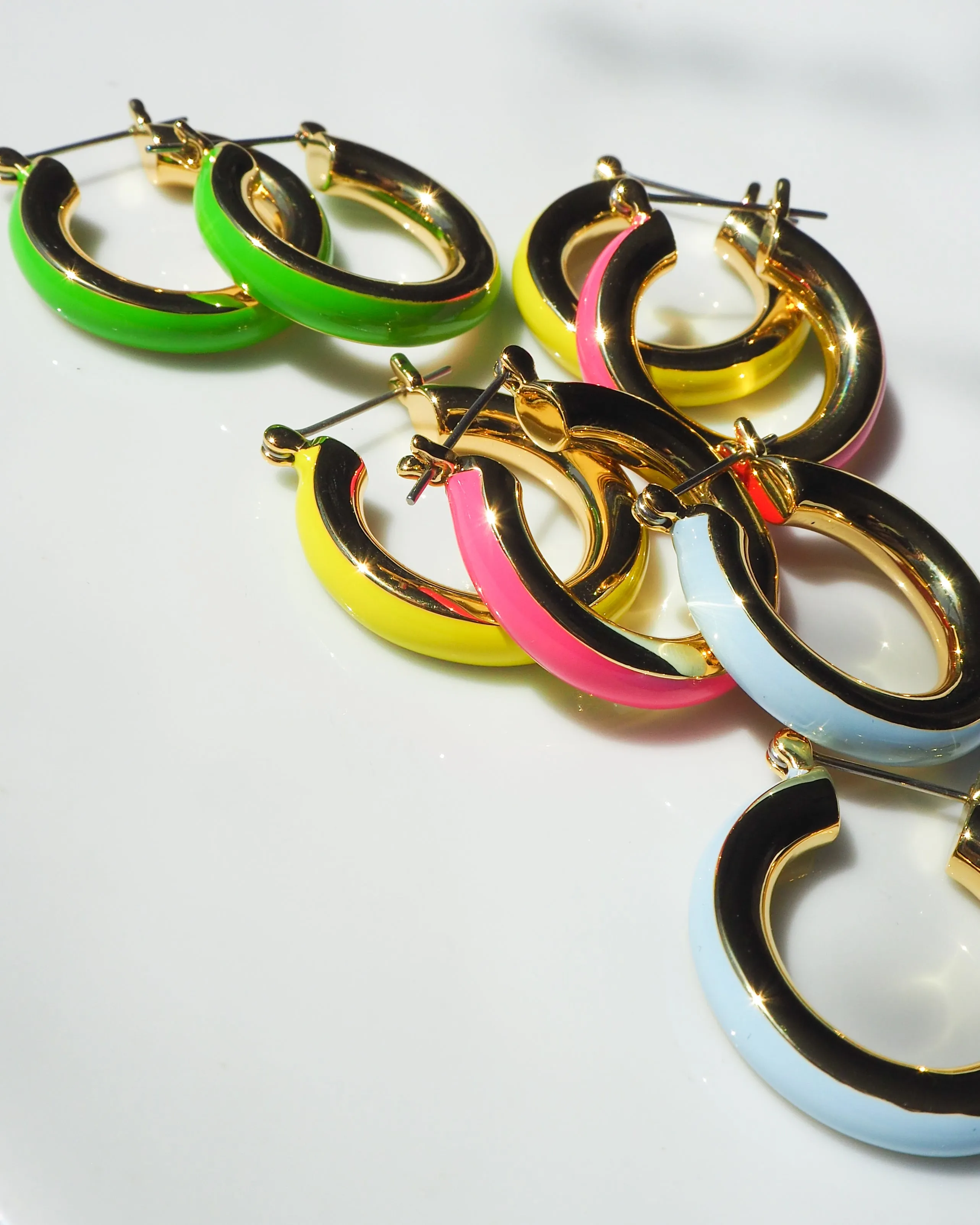 Stripe Baby Amalfi Hoops- Bright Green- Gold