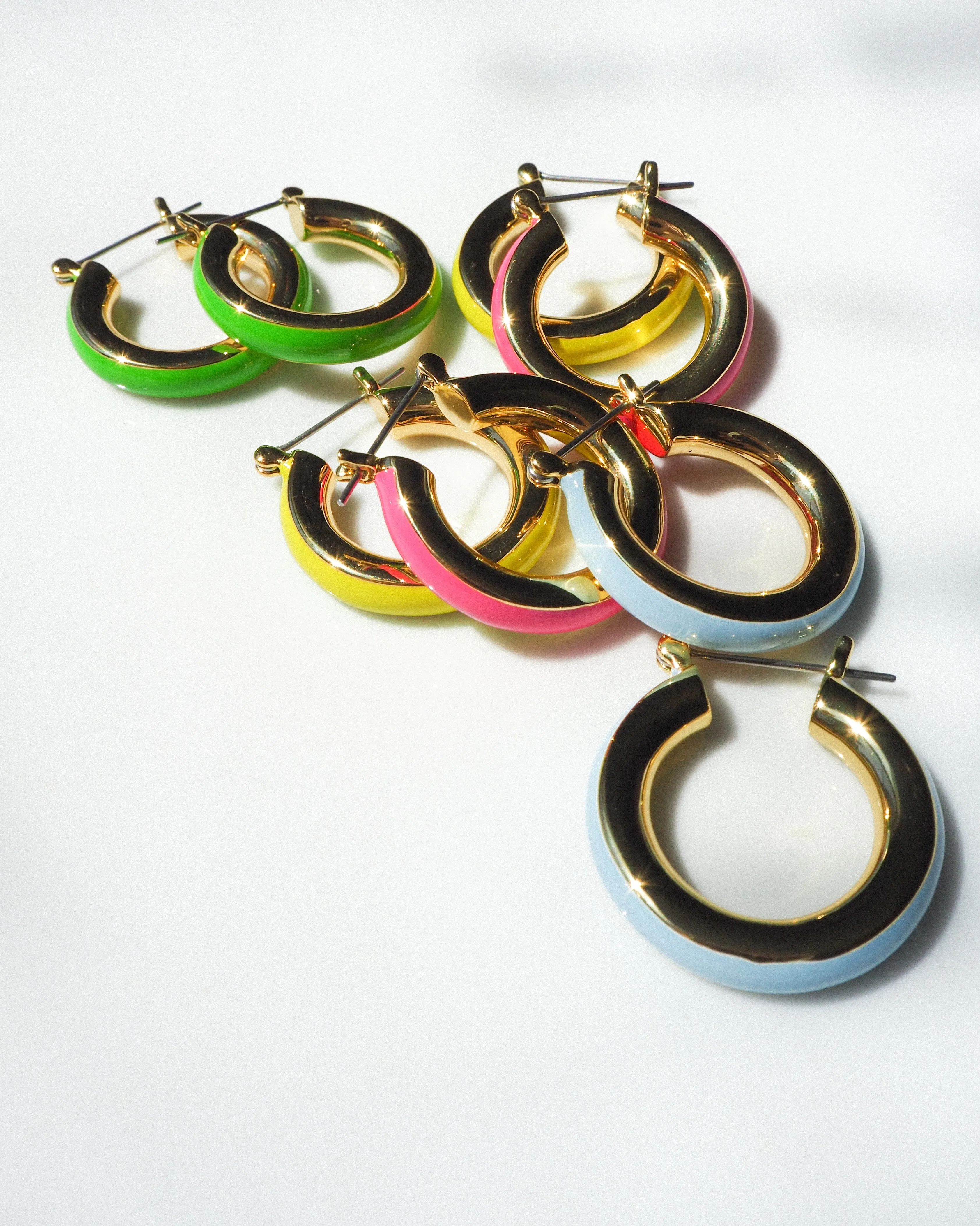 Stripe Baby Amalfi Hoops- Bright Green- Gold