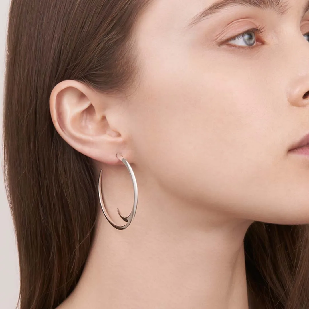 Talon Cat Claw Large Hoop Earrings - Silver