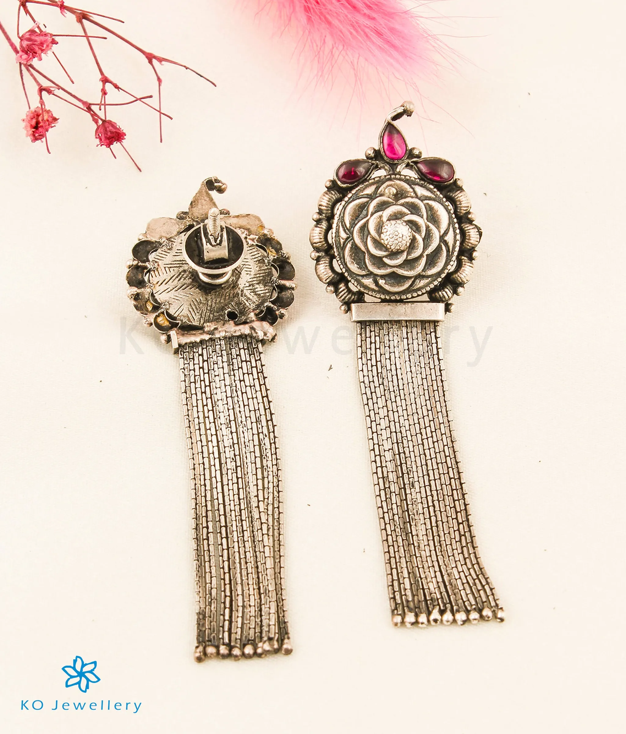 The Akshar Silver Earrings