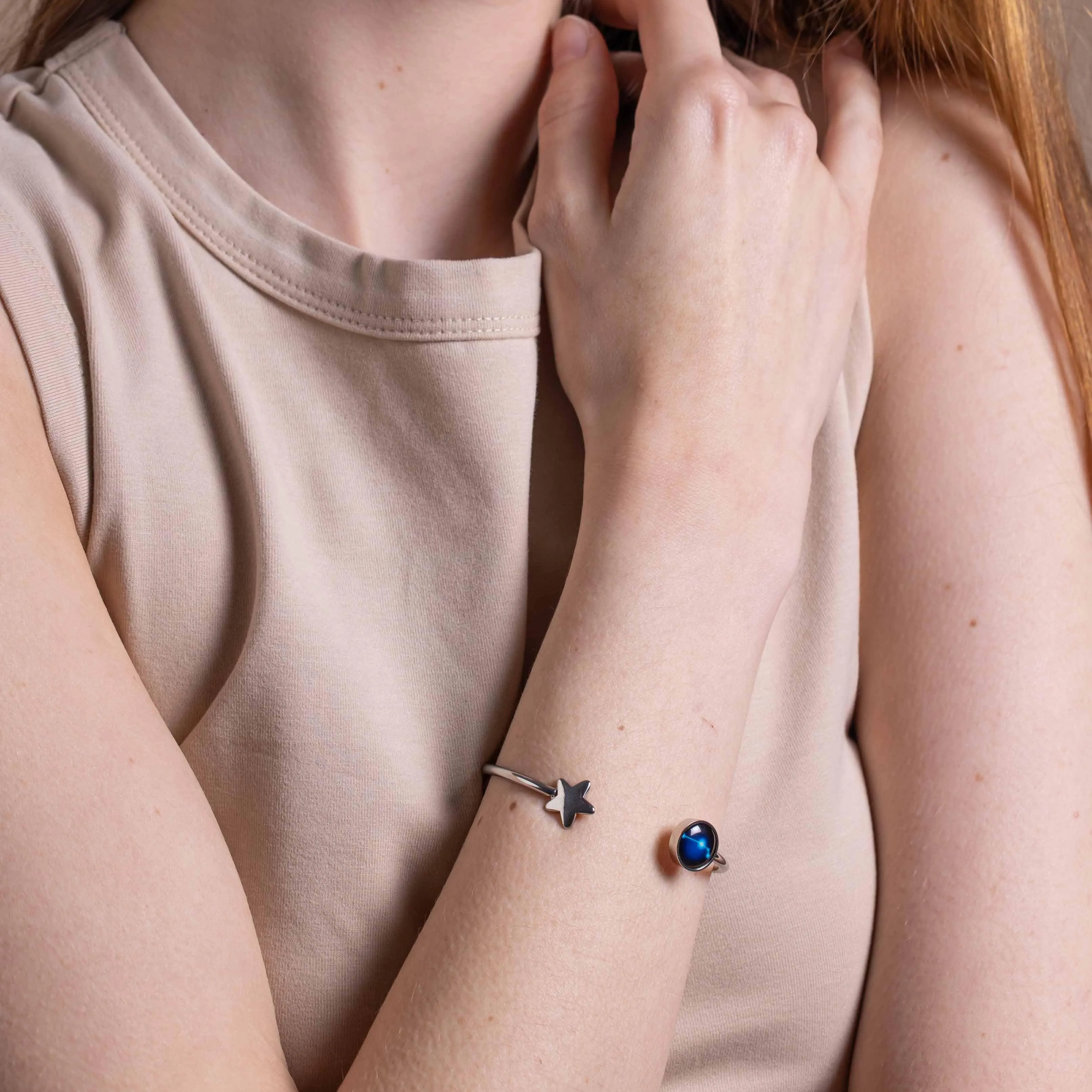 The Astral Starlight Cuff in Stainless Steel