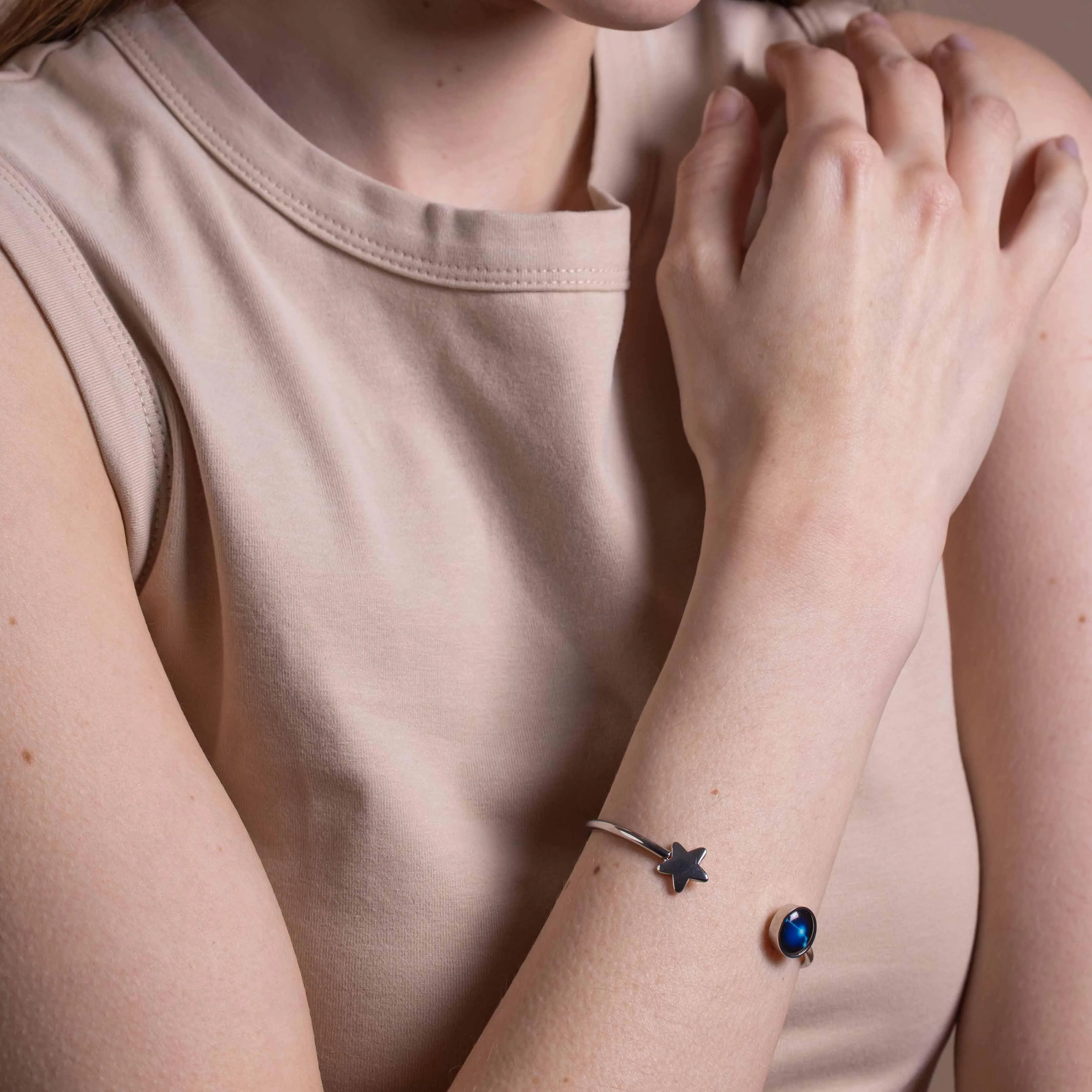 The Astral Starlight Cuff in Stainless Steel