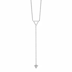 Triangle Silver Diamond Necklace