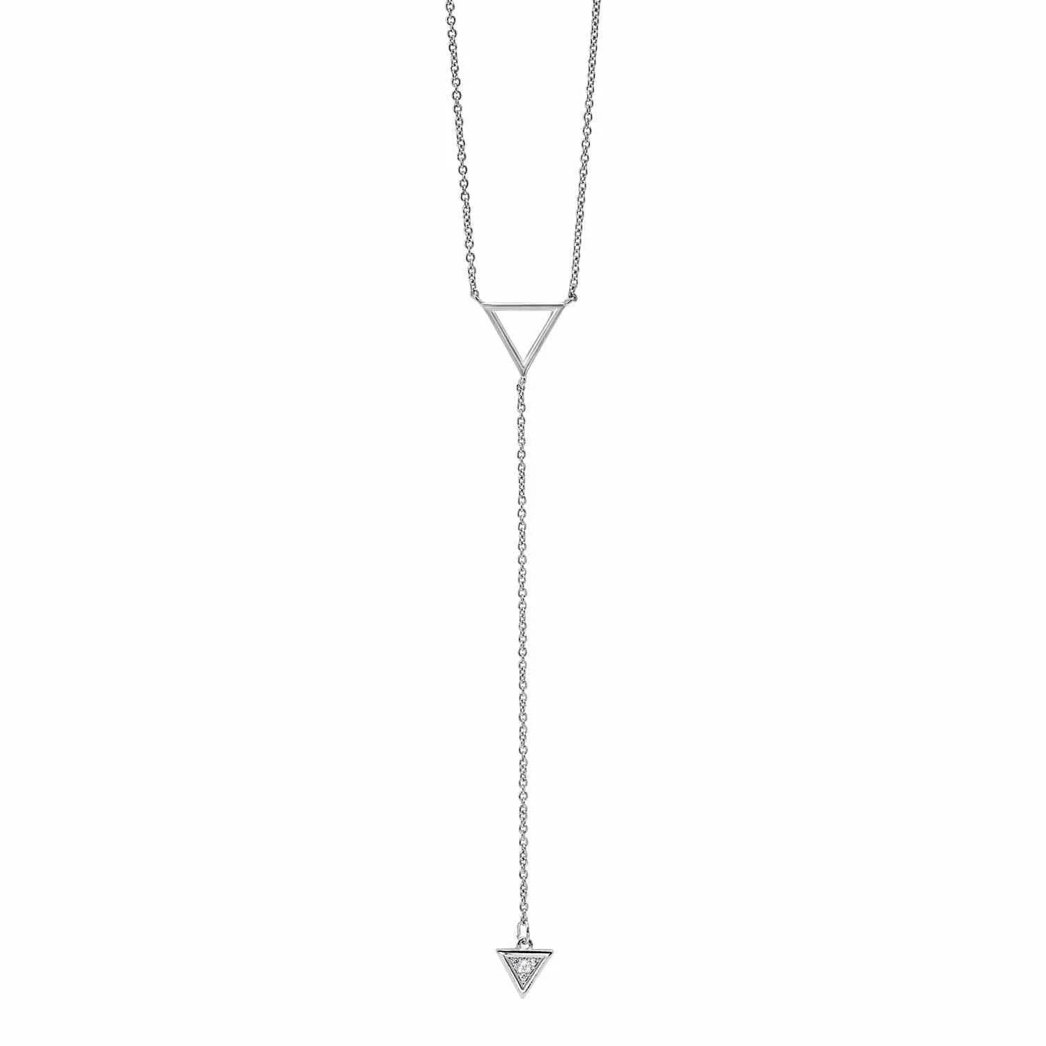 Triangle Silver Diamond Necklace