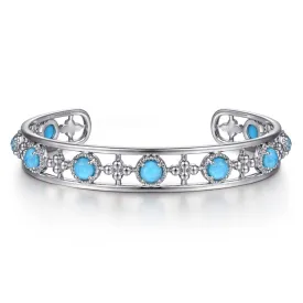 Turquoise and Rock Crystal Bangle