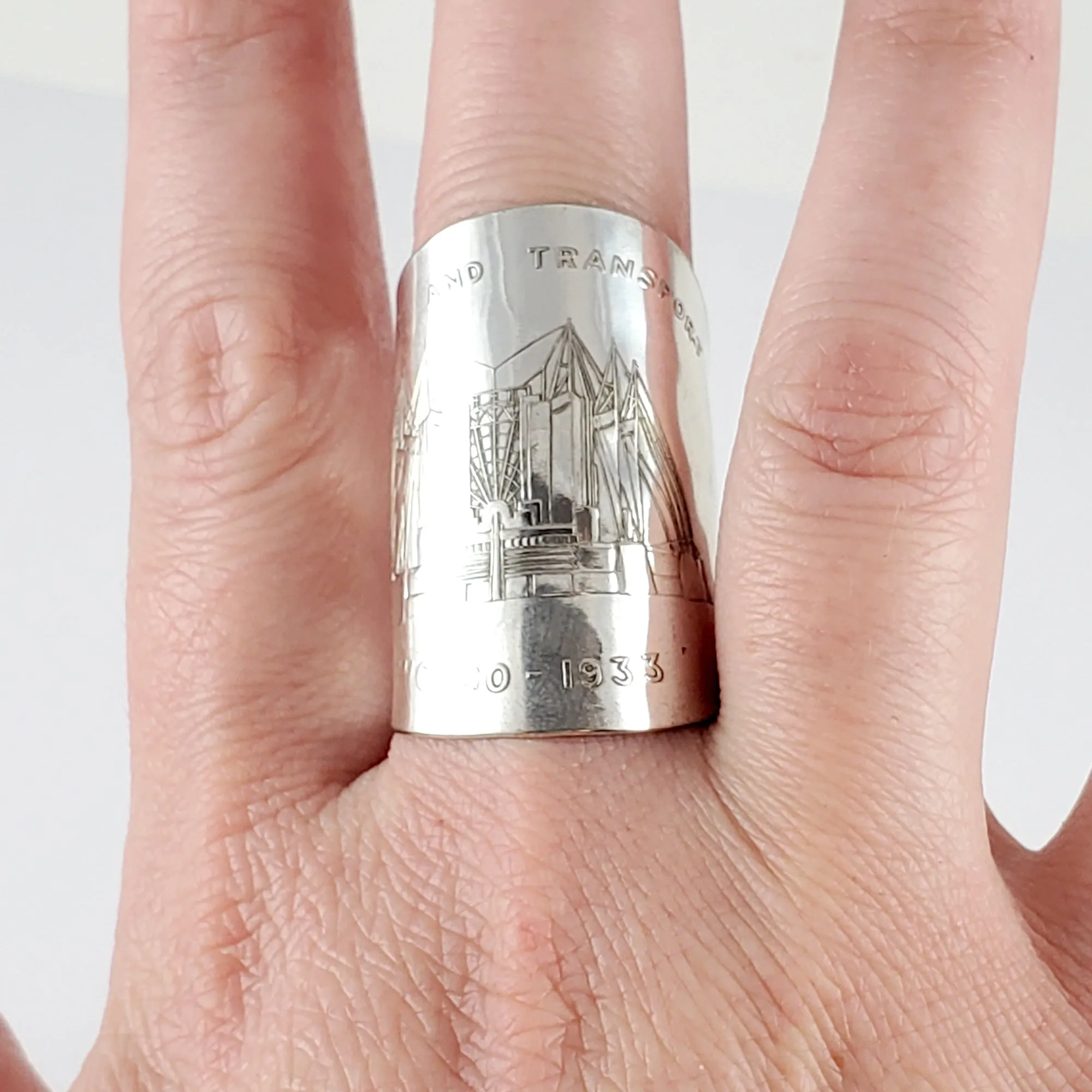 Vintage 1933 Chicago World's Fair A Century of Progress Spoon Ring - Made to Order