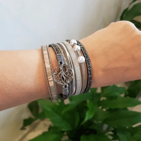 'Wise Words' Tree of Life Charm Bracelet - blue