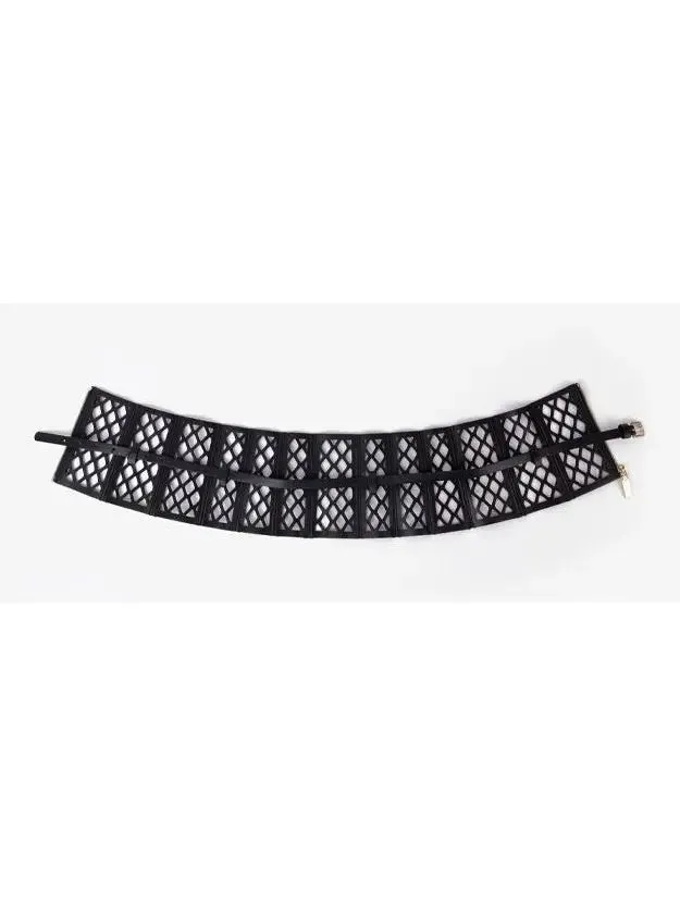Women’s Black Leather Laser Cut-Out Corset Belt