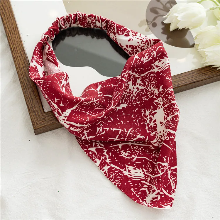 Women's Hair Band Floral Elastic Floral Triangular Binder