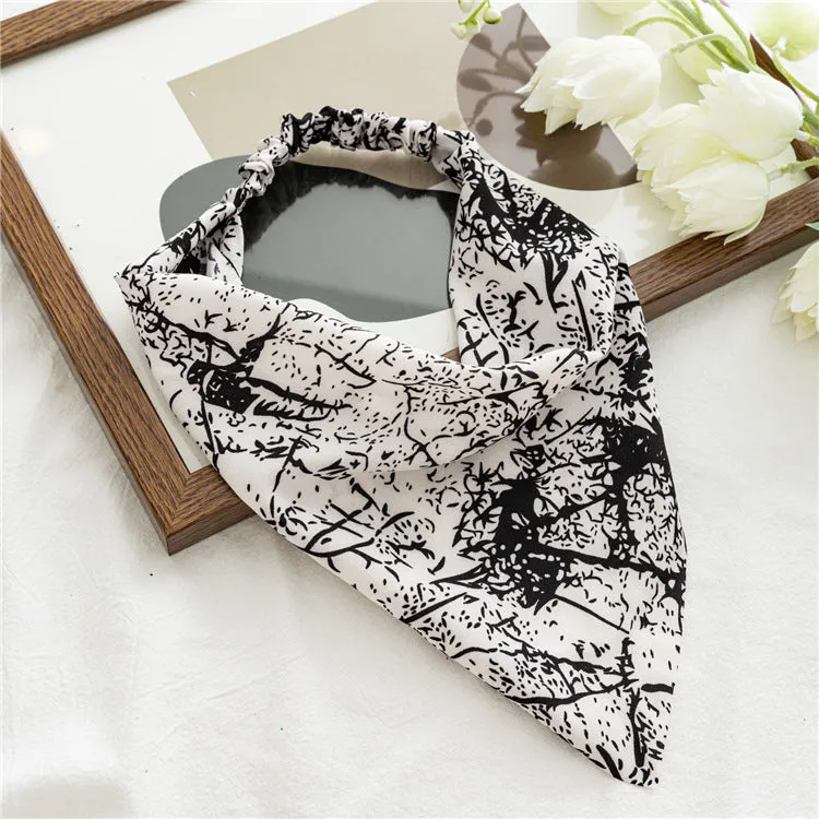 Women's Hair Band Floral Elastic Floral Triangular Binder