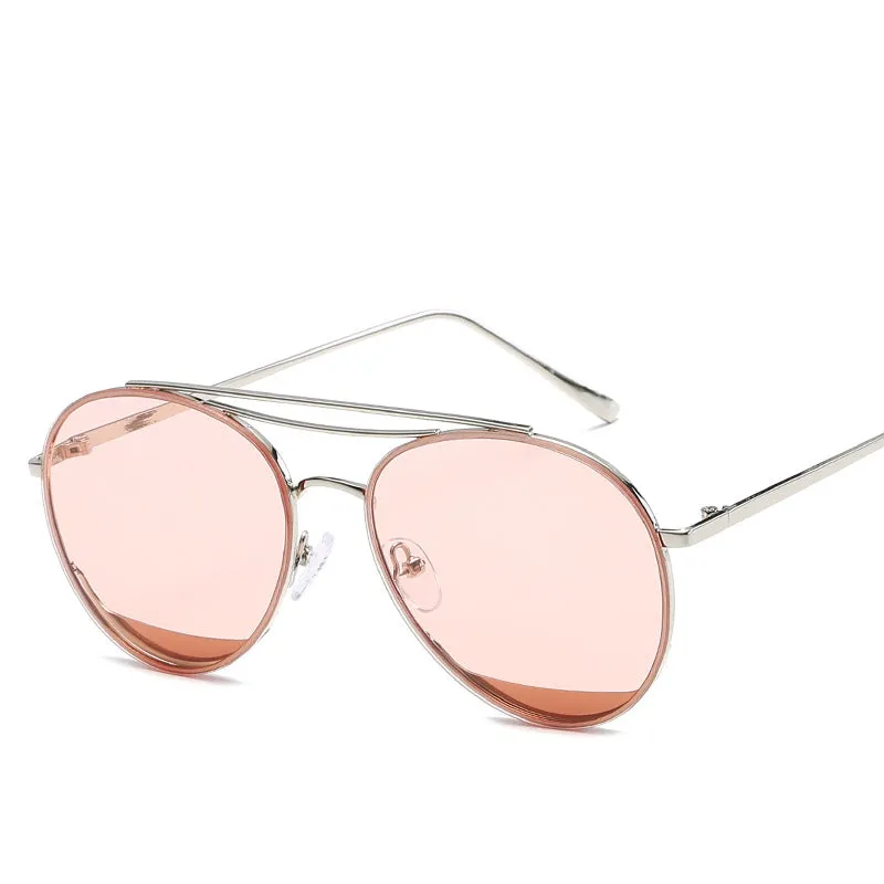 YELLOW AVIATOR DOUBLE BARRE SUNGLASSES