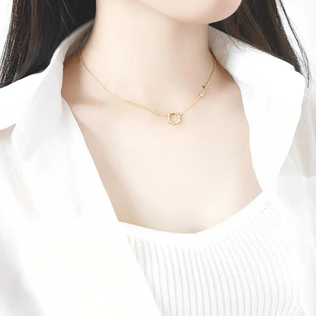 Zirconia Circle Pendant - Cleocharia